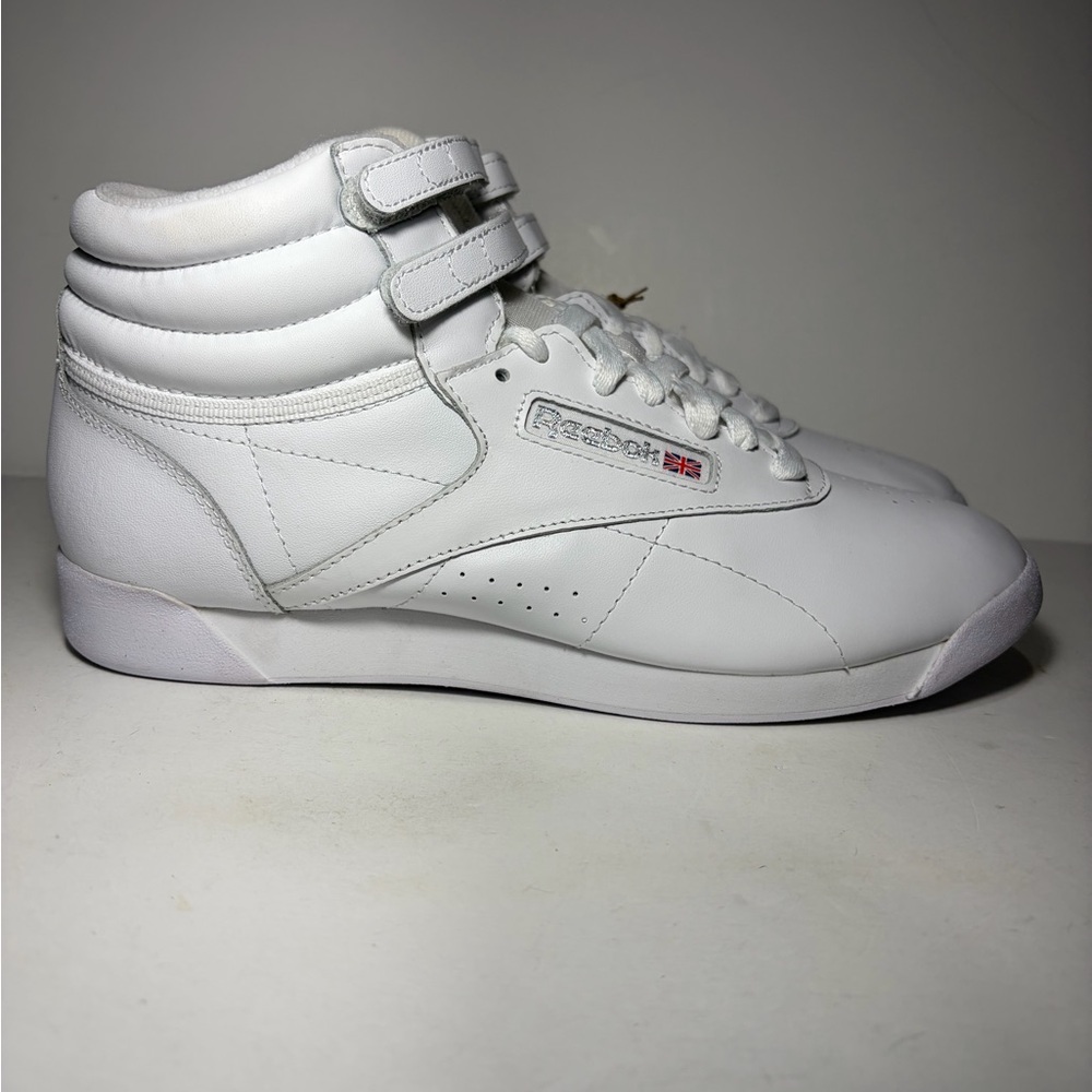 Reebok Freestyle F/S Hi Classic Women’s US 9.5 White/Silver Sneakers #2431